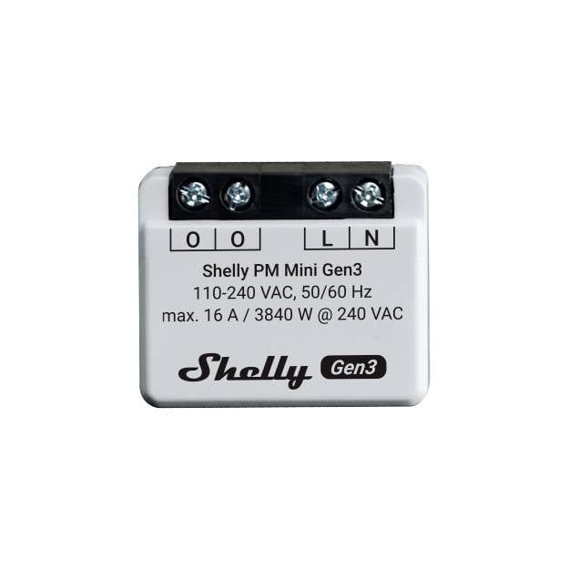 Shelly Shelly PM Mini Gen3 Siłownik pomiarowy-przełączający Wi-Fi, Bluetooth