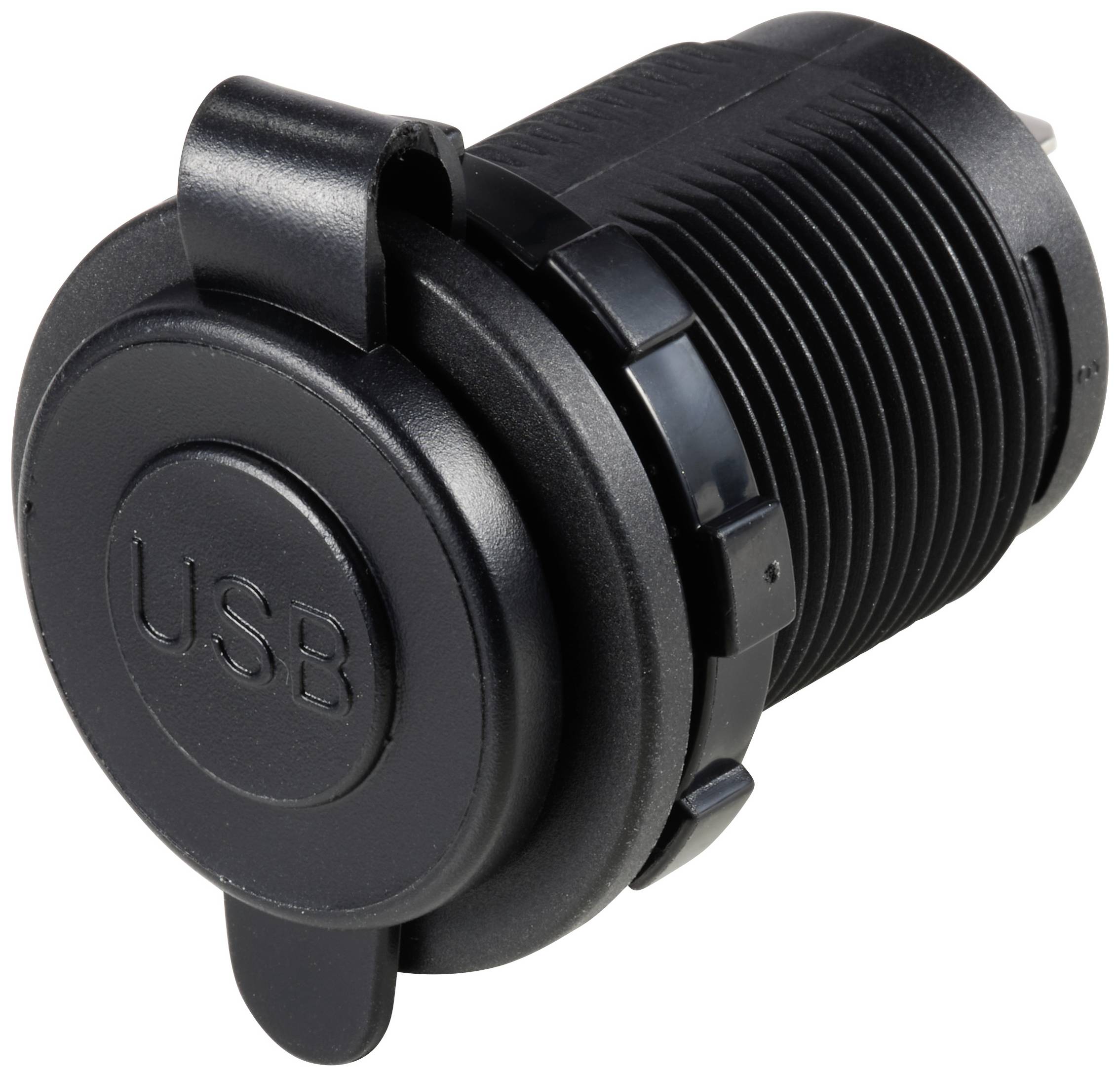 TRU COMPONENTS TC-12114140 Вбудований роз'єм USB A + USB C® з підсвічуванням, синій світлодіод, круглий Вміст: 1 шт.