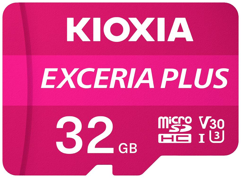 Kioxia EXCERIA PLUS microSDHC 32 ГБ Клас продуктивності A1, UHS-I, v30 Клас швидкості відео Стандарт продуктивності A1, ударостійк