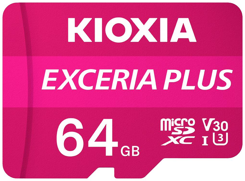 Kioxia EXCERIA PLUS microSDXC 64 ГБ Клас продуктивності A1, UHS-I, v30 Клас швидкості відео Стандарт продуктивності A1, ударостійк