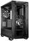 Obudowa komputerowa w kolorze czarnym z wentylatorem i bocznymi kratkami. Otwarta konstrukcja ukazuje wnętrze przeznaczone do instalacji podzespołów.