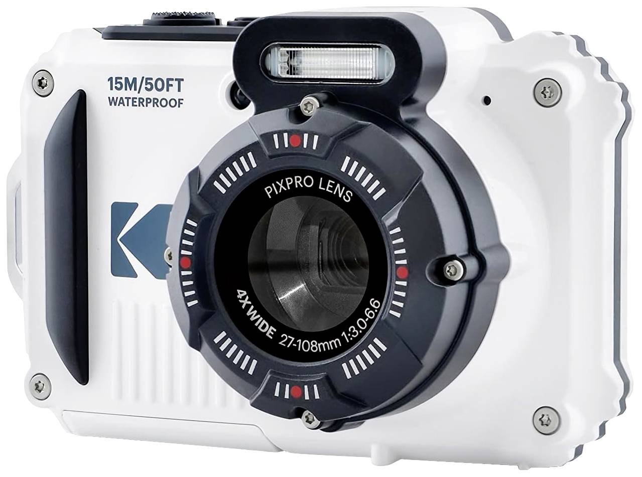 Цифрова камера Kodak Pixpro WPZ2WH 15 Мп оптичний зум: 4-кратний білий, акумуляторна, спалах зі стабілізацією зображення, WiFi, во