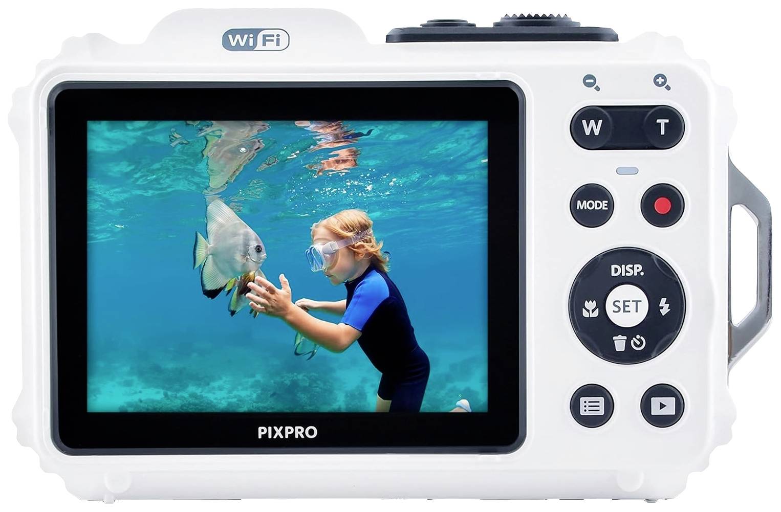 Цифрова камера Kodak Pixpro WPZ2WH 15 Мп оптичний зум: 4-кратний білий, акумуляторна, спалах зі стабілізацією зображення, WiFi, во