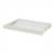 Pozioma metalowa półka z podwyższoną przednią krawędzią, przeznaczona do montażu w szafie serwerowej, wyposażona w standardowe otwory wentylacyjne.