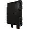 Czarny, prostokątny moduł elektryczny z uchwytami po obu stronach. Projekt umożliwia łatwą instalację w szafie sterowniczej.