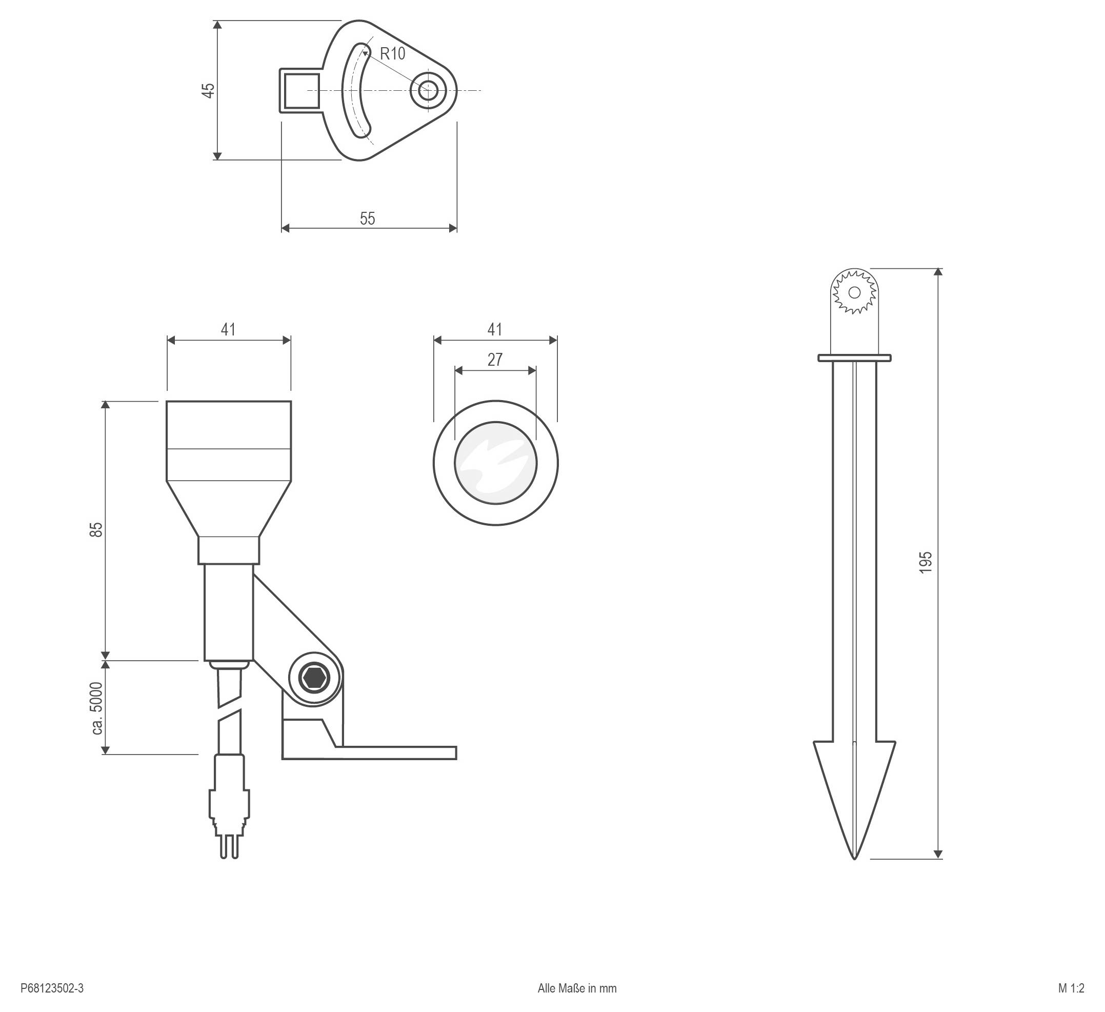 Zestaw reflektora ogrodowego LED EVN P681235023 P68123502-3-2