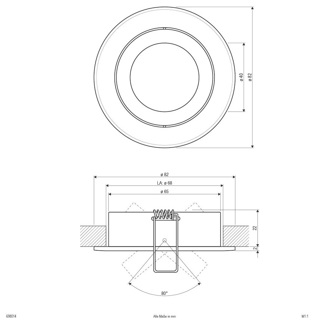 Lampa punktowa, sufitowa EVN 698014 698014-2