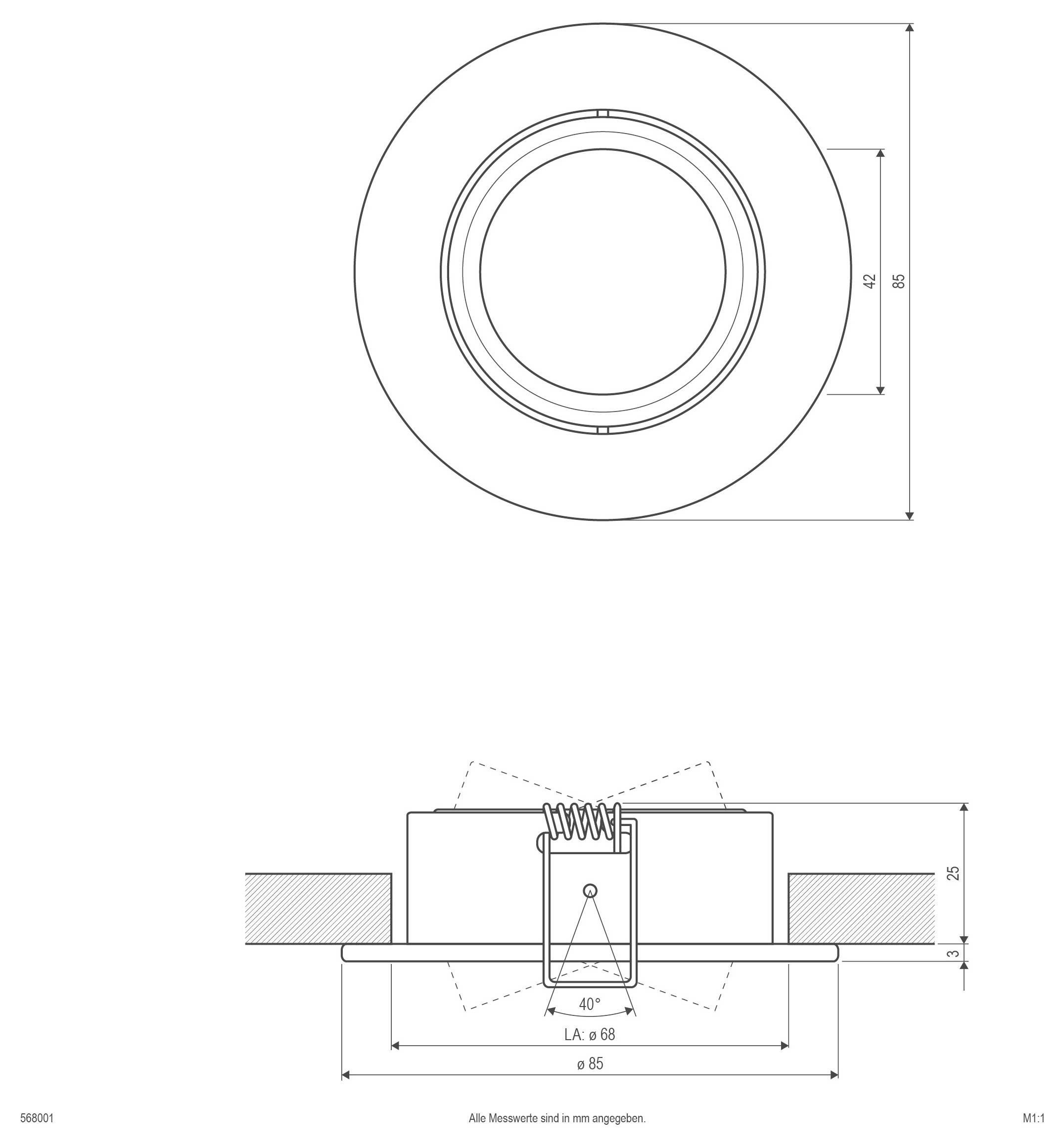 Lampa punktowa, sufitowa EVN 568001 568001-2
