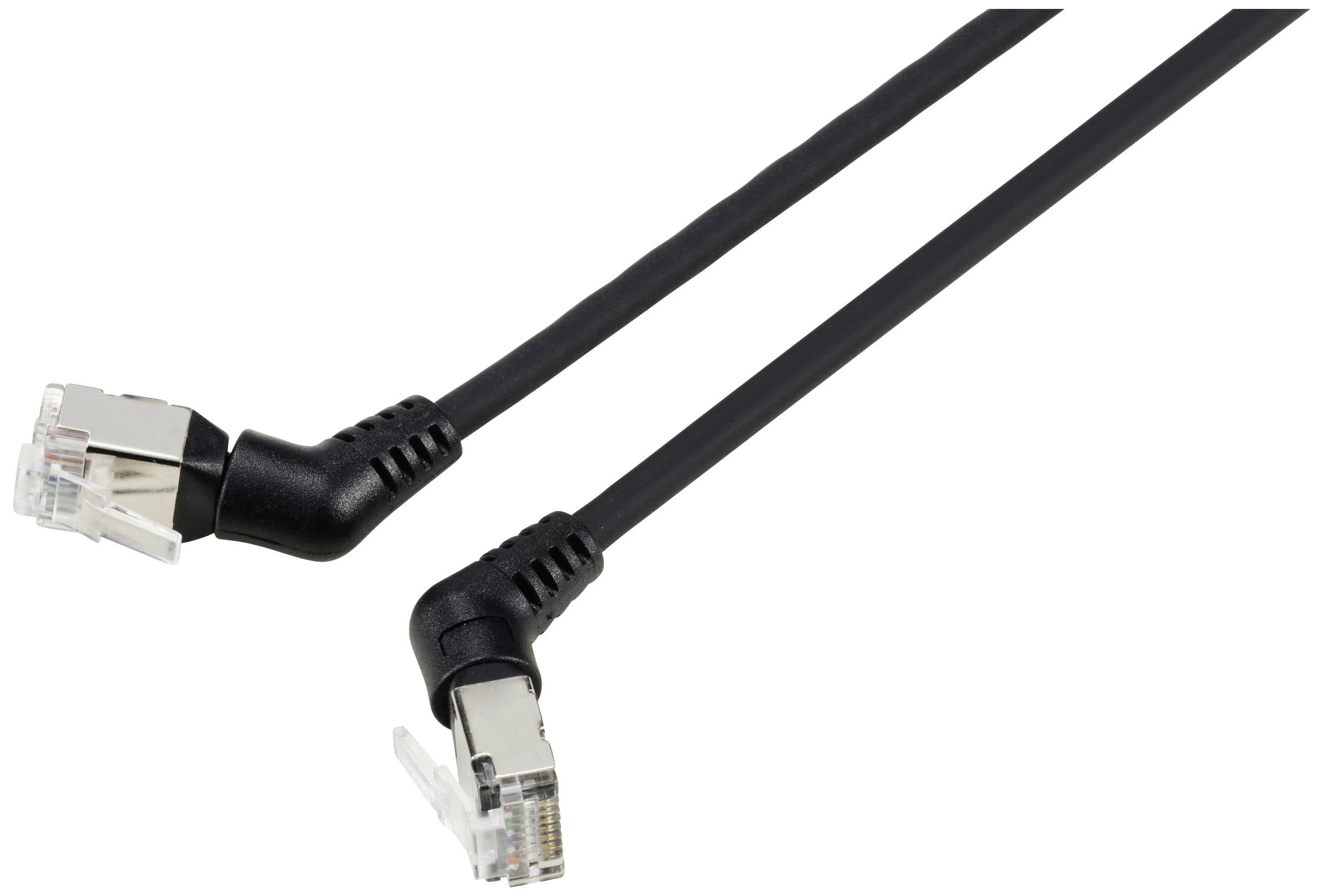 kabel LAN Renkforce RF-6071548, 1 szt., RJ45, CAT 6a, F/UTP, 1.00 m, czarny