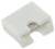 Mały, kwadratowy, biały komponent elektroniczny z nacięciem w jednym rogu, prawdopodobnie urządzenie montowane powierzchniowo używane w montażu elektroniki.