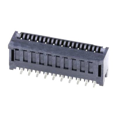 Czarny elektryczny złącze wielostykowe, stosowane do łączenia płytek drukowanych w urządzeniach elektronicznych.