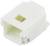 Biały wtyk plastikowy z prostokątnym otworem, odpowiedni do połączeń w urządzeniach elektronicznych.