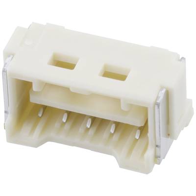 Biały elektryczny złącze z wieloma metalowymi stykami, stosowany w urządzeniach elektronicznych do przesyłu danych.