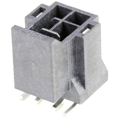 Czarny wtyk z tworzywa sztucznego z wieloma gniazdami przyłączeniowymi i czterema metalowymi pinami od spodu.