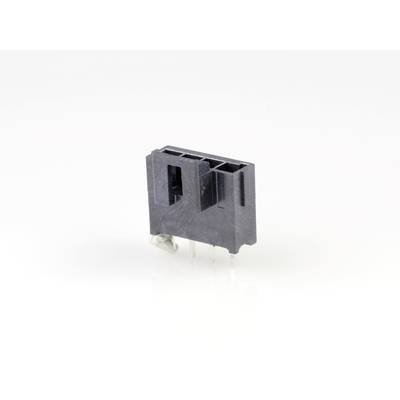 Czarny plastikowy złącz wielostykowy na białym tle. Używany do połączeń elektronicznych.