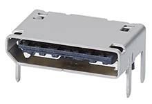 Złącze USB Type-C, płaskie i prostokątne, na białym tle.