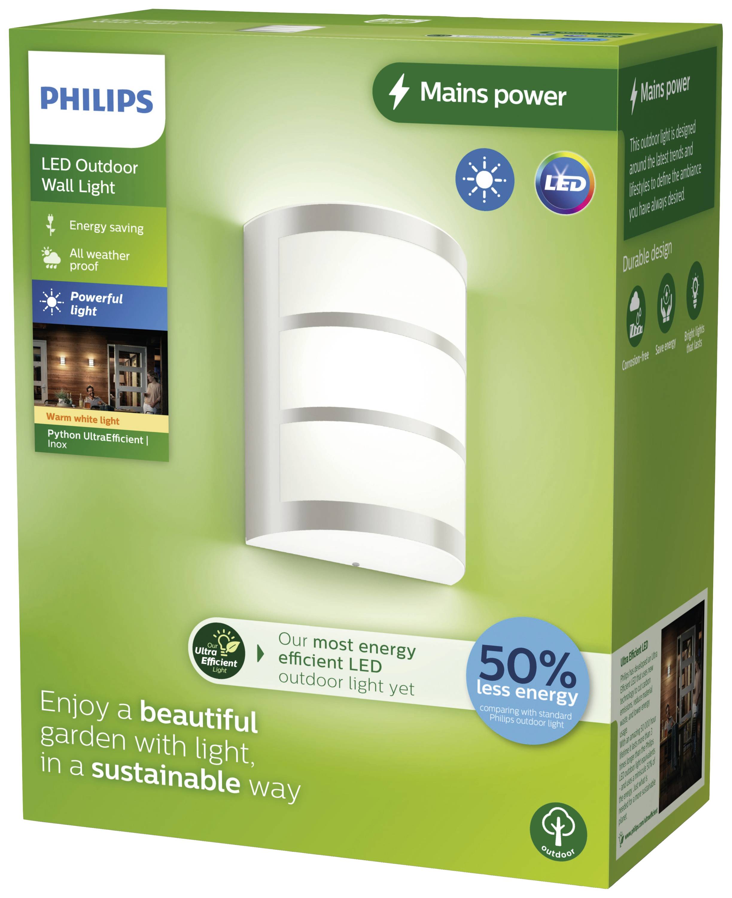 Світлодіодний настінний світильник Philips Python для вулиці 8720169263758 3,8 Вт 800,00 лм IP44