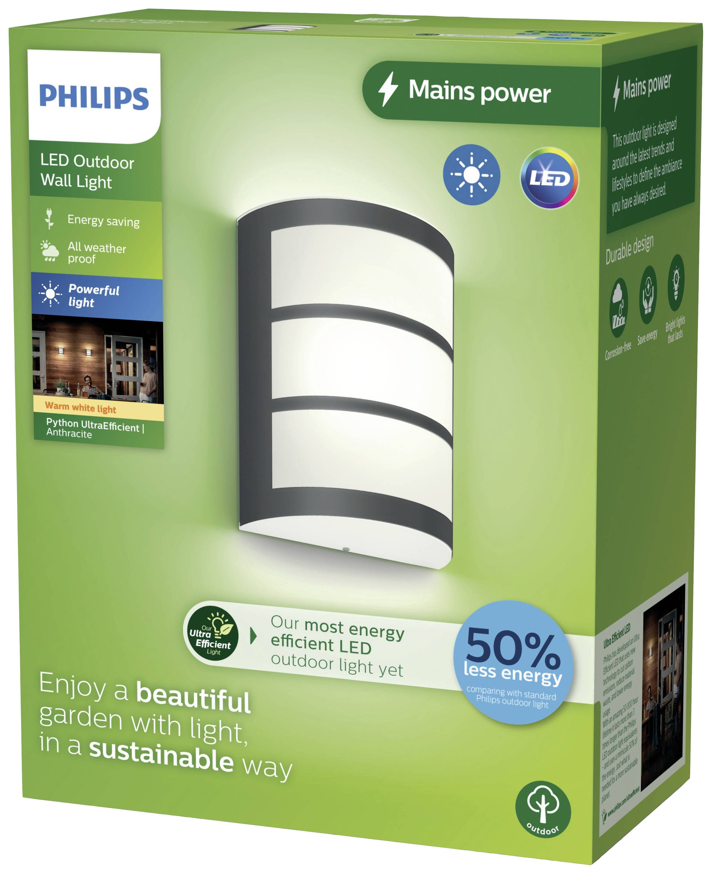Світлодіодний настінний світильник Philips LED Python 8720169269170 3,8 Вт 800,00 лм IP44