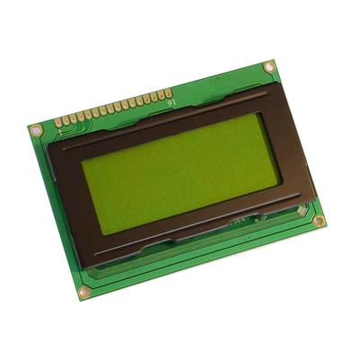 Zielony moduł wyświetlacza LCD na białym tle, niewyświetlający żadnych widocznych znaków lub informacji, urządzenie elektroniczne.