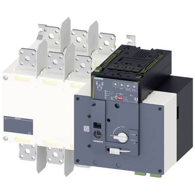 Elektryczny wyłącznik mocy firmy Siemens. Pokazuje elementy sterujące, złącza i żeberka chłodzące. Służy do bezpiecznego rozłączania obwodów elektrycznych.