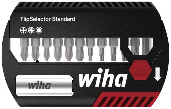Bity Wiha Bitsatz FlipSelektor Standard 13tlg+Halter 1/4"Torx+PH+PZ 39040 1 zest. krzyżakowy Phillips, krzyżakowy Pozidriv, TORX