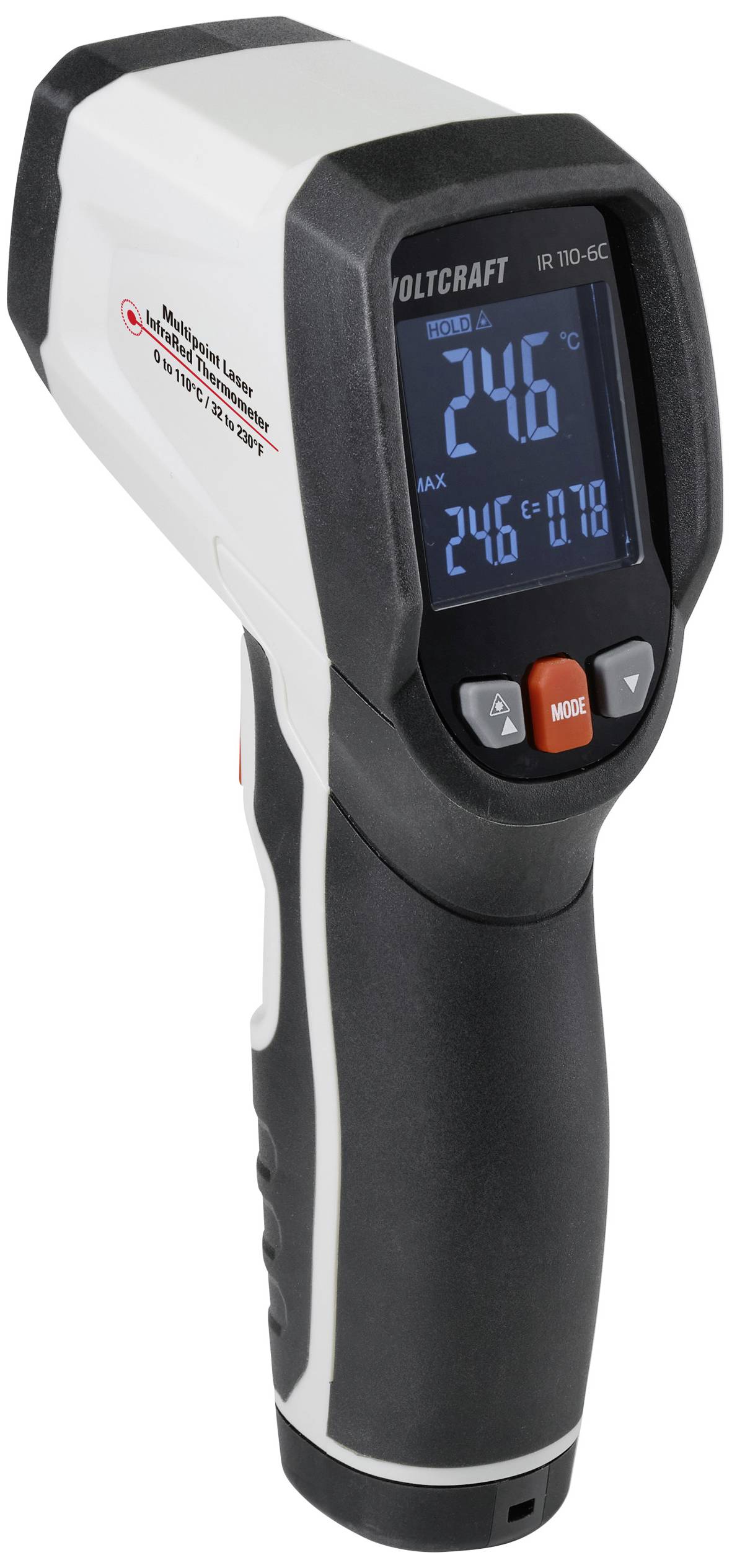 Інфрачервоний термометр VOLTCRAFT IR 110-6C прецизійний, оптика 6:1, 0 - 110 °C