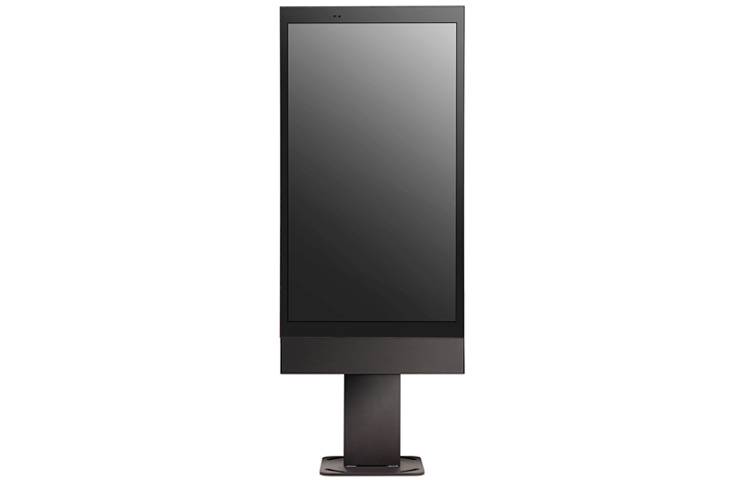 Cyfrowy system kioskowy z dużym ekranem pionowym, odpowiedni do zastosowań interaktywnych w przestrzeniach publicznych lub komercyjnych.