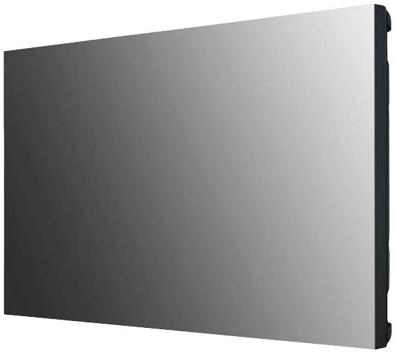 Monitor płaski z ekranem w kolorze czarno-srebrnym i smukłą sylwetką, idealny do prezentacji lub jako element systemu ścian wideo.