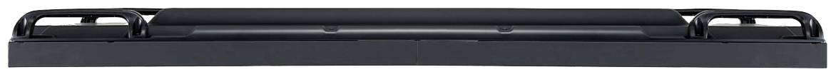 Czarny bagażnik dachowy o wytrzymałej konstrukcji, odpowiedni do mocowania bagażu lub innych przedmiotów na dachach pojazdów.