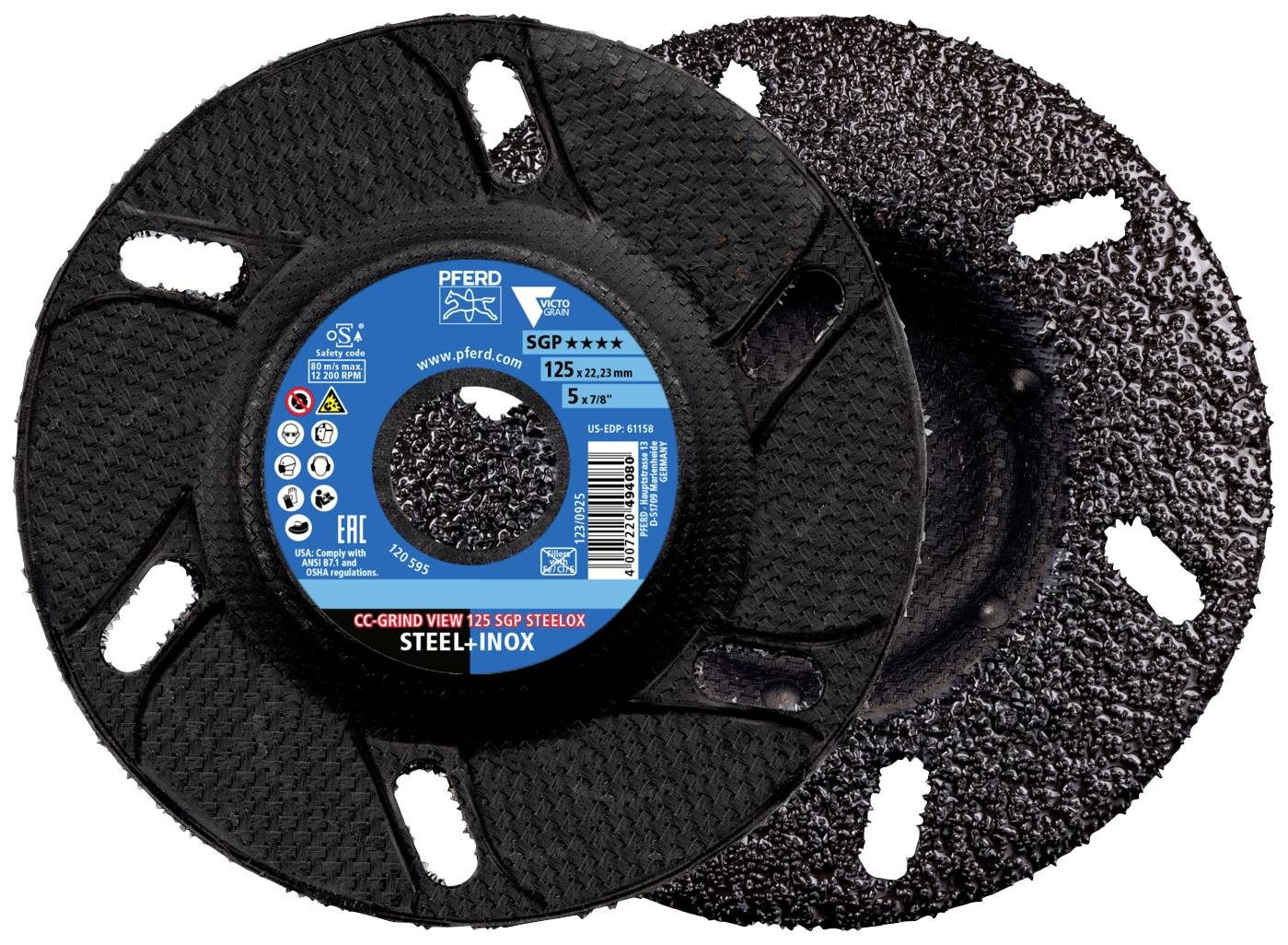 PFERD TOOLS 64196126 Набір шліфувальних кругів Діаметр 125 мм Зернистість = 36 10 шт.