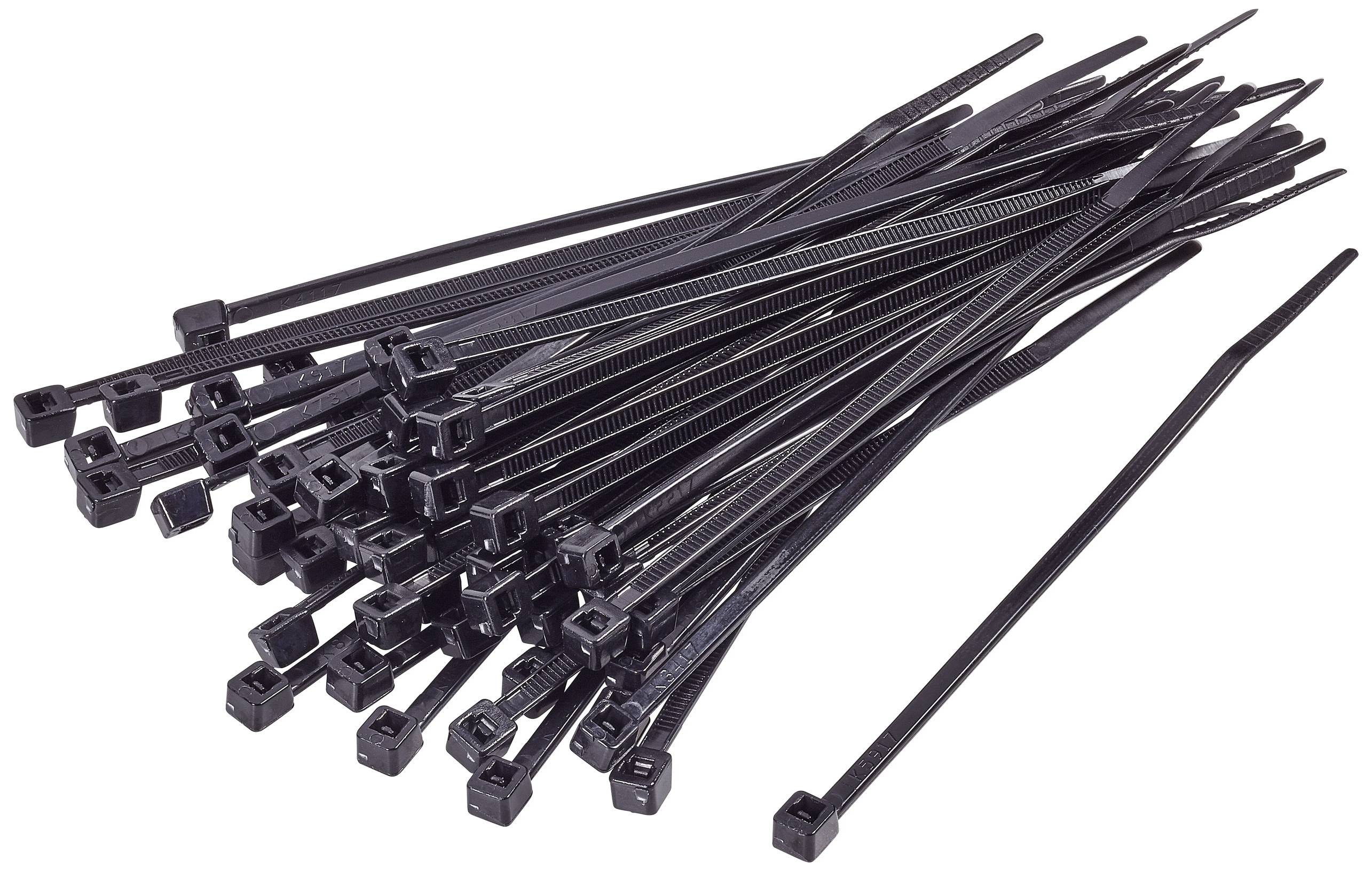 trucomponents TRU COMPONENTS TC-BT-250-4.8-UVB Kabelbinder 250 mm 4.8 mm Zwart Chemische bestandigheid, UV-stabiel 100 stuk(s)