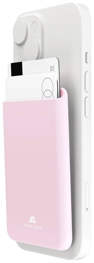 Smartfon z jasną obudową jest wyposażony w różowy uchwyt na karty z tyłu urządzenia. Uchwyt zawiera dwie karty.