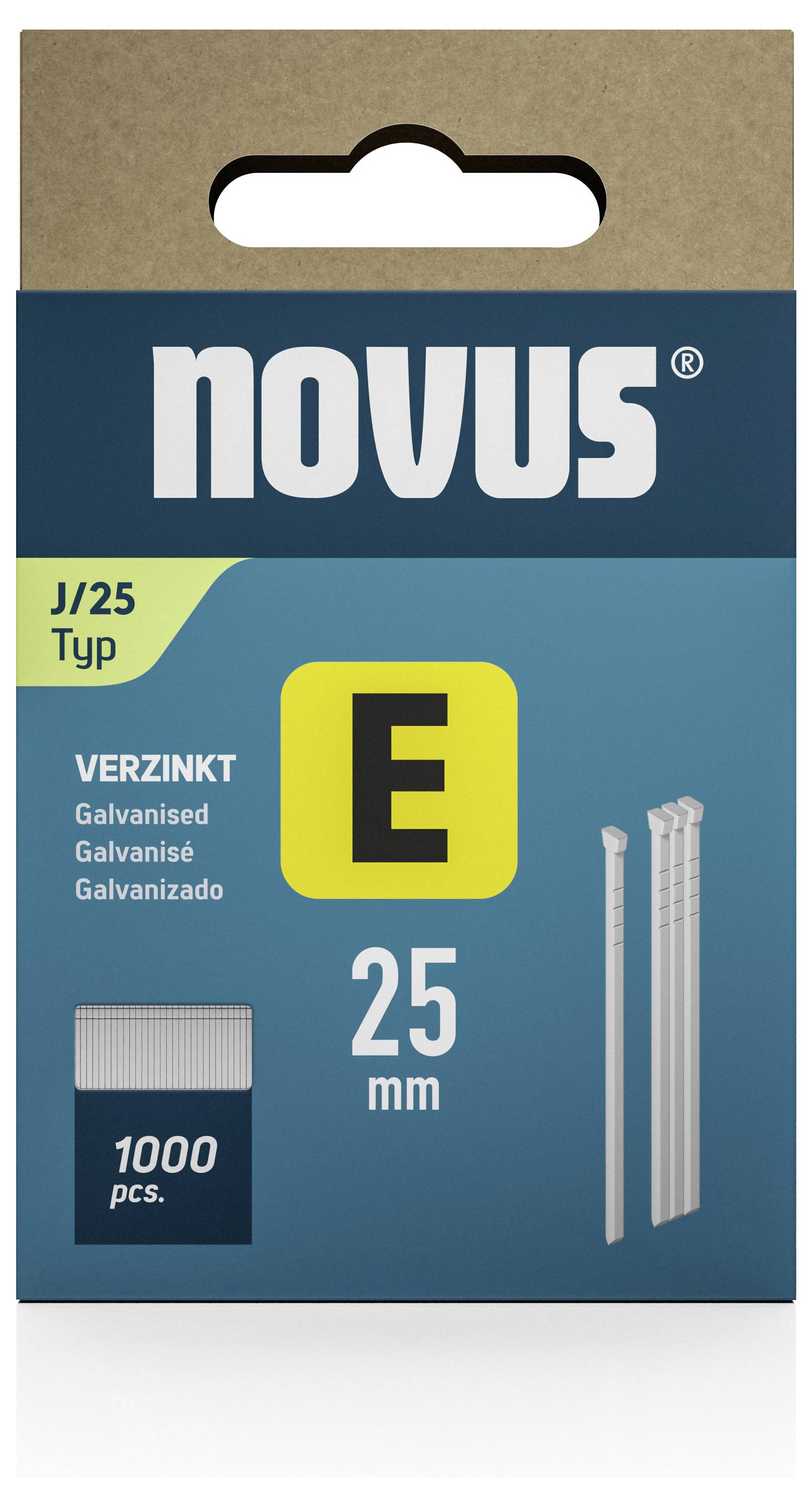 Zszywki 25 mm, ocynkowane, typ J/25, 1000 sztuk