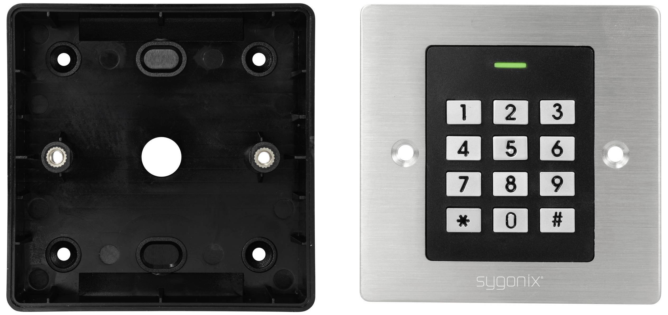 Кодова клавіатура з RFID Sygonix SY-6097866 для прихованого монтажу 12 В/DC, 18 В/DC IP66