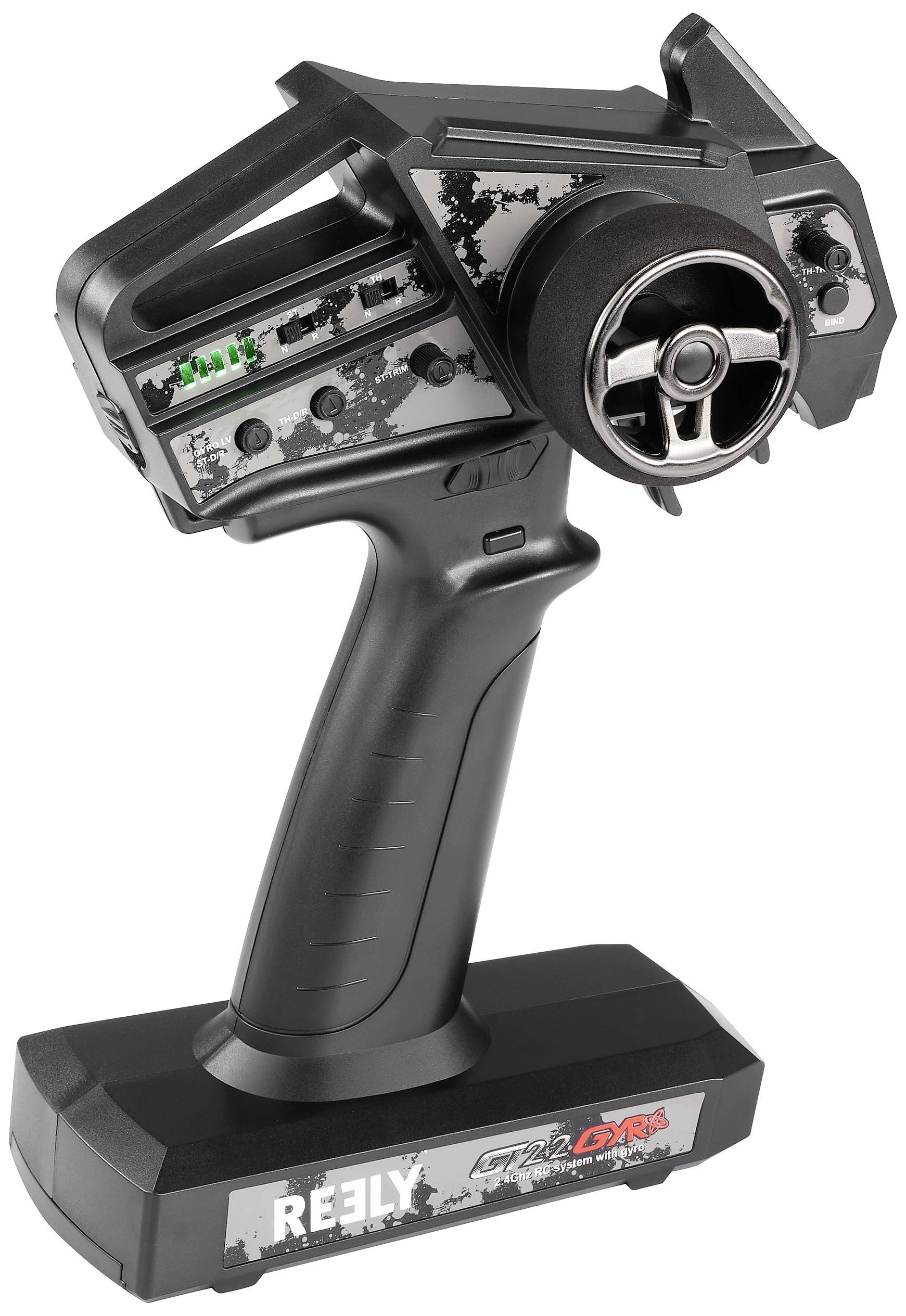 Передавач Reely GT2+2 GYRO RE-9146814 з пістолетною рукояткою, 2,4 ГГц, кількість каналів: 4
