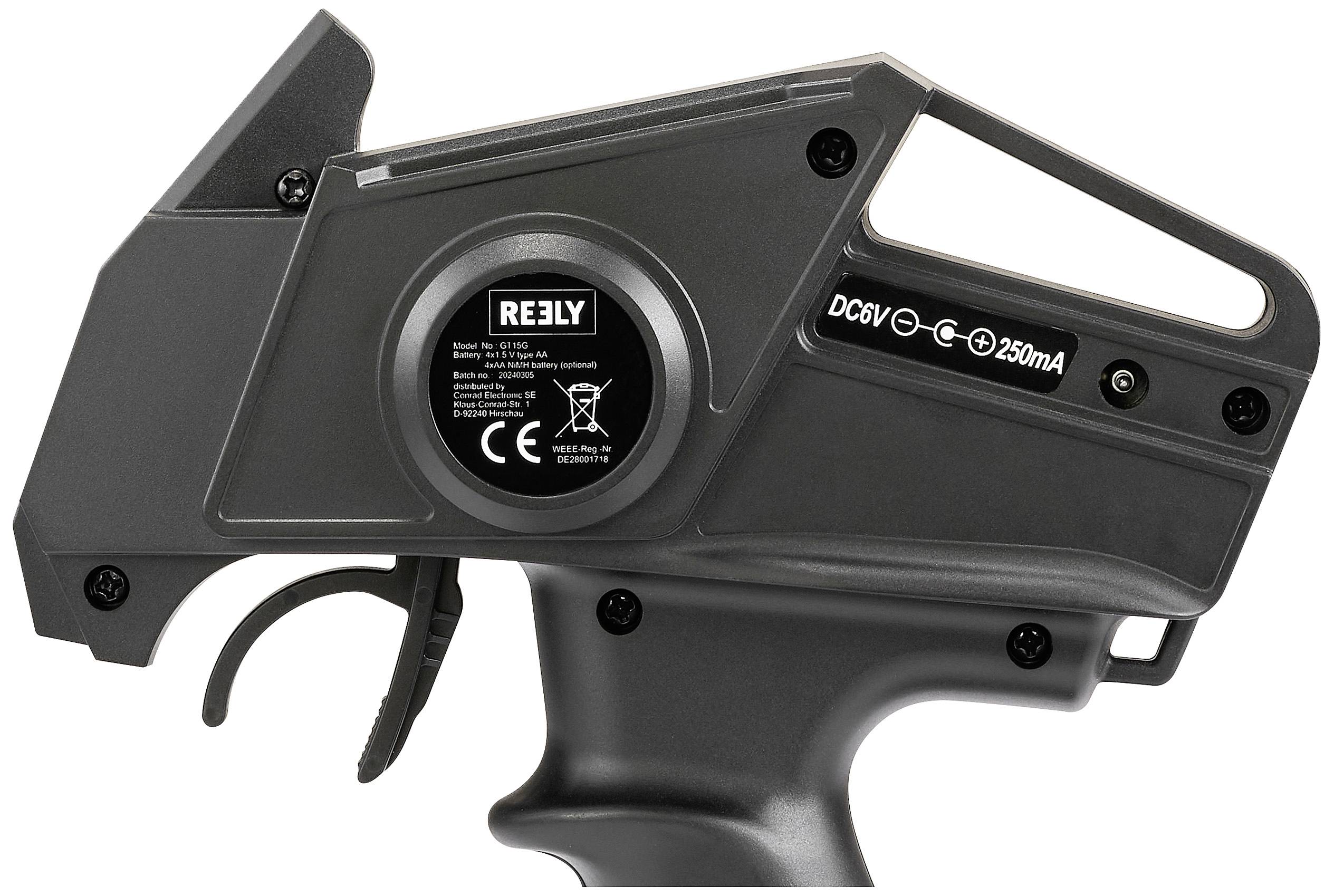 Передавач Reely GT2+2 GYRO RE-9146814 з пістолетною рукояткою, 2,4 ГГц, кількість каналів: 4