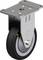 Przemysłowa rolka obrotowa z czarnym kołem i obudową z srebrnego metalu, odpowiednia do ciężkich obciążeń.