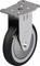 Przemysłowe kółko jezdne wykonane z metalu i gumy z płytką mocującą, przeznaczone do ciężkich obciążeń w zastosowaniach w budowie maszyn.