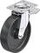 Rolka obrotowa z płytą metalową i czarnym kółkiem, odpowiednia do mebli lub zastosowań przemysłowych. Wyprodukowana w Niemczech.