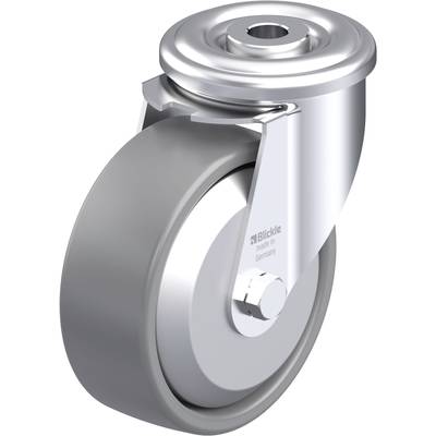 Szara rolka kierunkowa wykonana z metalu i tworzywa sztucznego firmy Blickle, produkowana w Niemczech, przeznaczona do zastosowań przemysłowych.