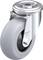 Szara kółka skrętna Blickle wykonana z metalu i gumy, odpowiednia do zastosowań przemysłowych i przemieszczania mebli.