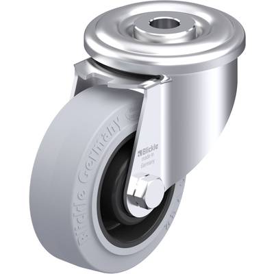 Rolka obrotowa z obudową, szara gumowa opona i srebrna metalowa obudowa, z napisem 'Blickle made in Germany'.