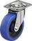 Niebieska rolka kierunkowa z metalowym mocowaniem i płytką montażową, odpowiednia do przemieszczania mebli lub urządzeń; oznaczenie wskazuje markę i pochodzenie.