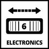Znak z tabliczką ze strzałką w obu kierunkach, numerem 6 w prostokącie oraz tekstem 
