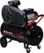 Przenośna czarna sprężarka powietrza Einhell Extreme Power z kółkami, czerwoną rączką i obudową silnika na górze.