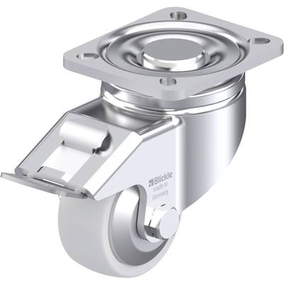 Rolka z metalową ramą i szarym kółkiem gumowym firmy Blickle, produkowana w Niemczech.