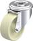 Metalowa rolka obrotowa z beżowym kołem, odpowiednia do transportu mebli lub maszyn, oznaczona 'Blickle made in Germany'.
