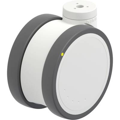Szary i biały kompaktowy silnik elektryczny o okrągłej obudowie z widocznymi punktami przyłączeniowymi.