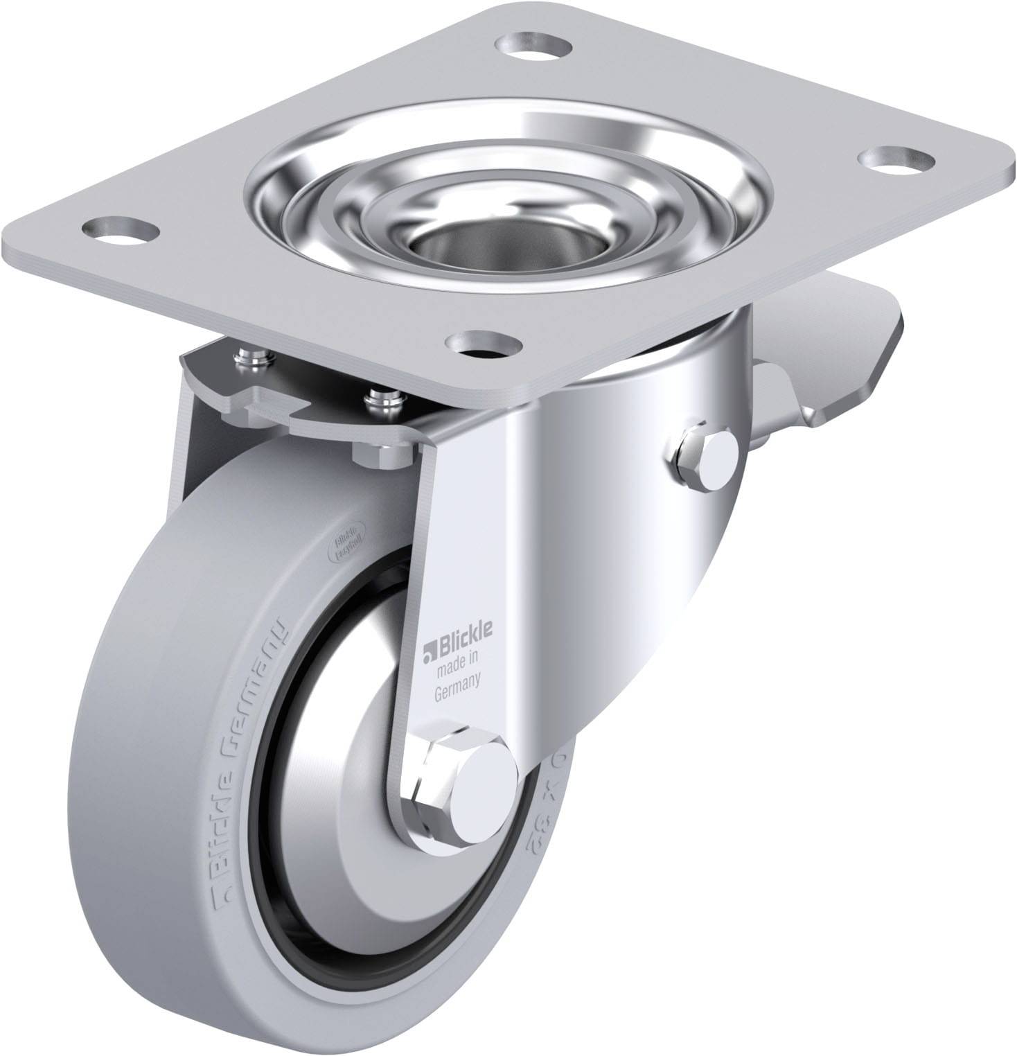 Blickle 750325 LK-POEV 100KA-3-ST-SG-FA Rolka obrotowa z blachy stalowej Średnica koła: 100 mm Maksymalne obciążenie: 200 kg 1 szt.