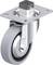 Rolka obrotowa z szarym kołem i metalowym mocowaniem, idealna do wszechstronnego zastosowania w transporcie i przemyśle.